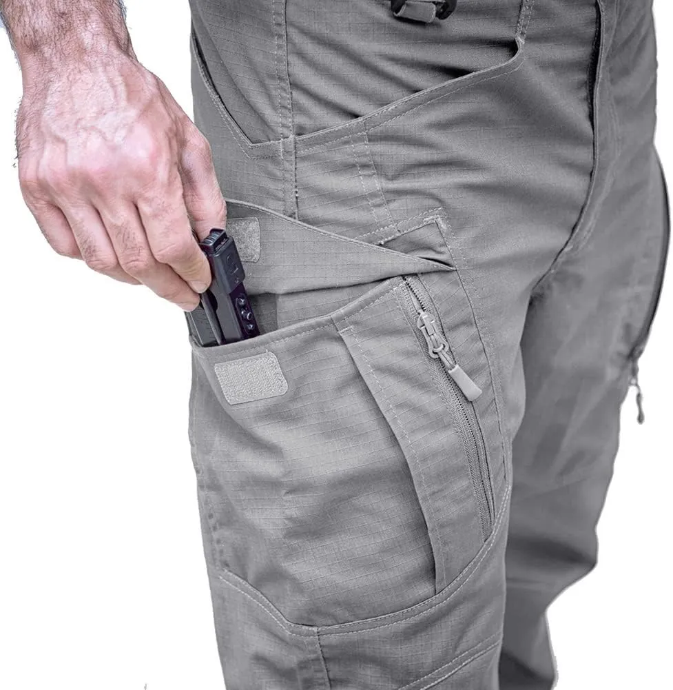 MAGCOMSEN Men's Tactical Pants with 9 Pockets Rip-Stop Lightweight Work Hiking Pants