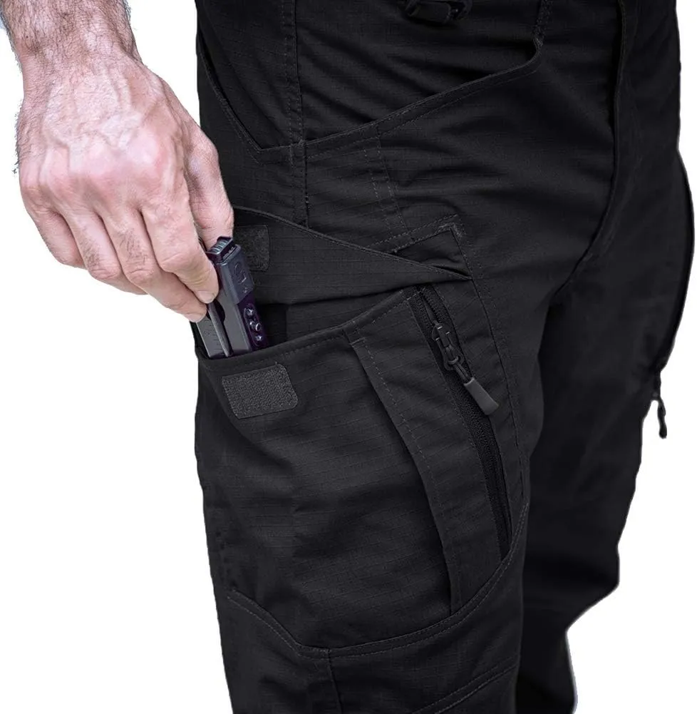 MAGCOMSEN Men's Tactical Pants with 9 Pockets Rip-Stop Lightweight Work Hiking Pants