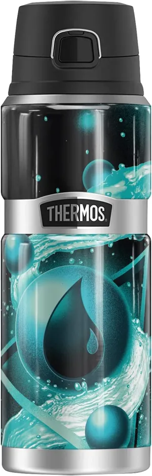 Magic The Gathering Blue Mana Stylized THERMOS STAINLESS KING Stainless Steel Drink Bottle, Vacuum insulated & Double Wall, 24oz
