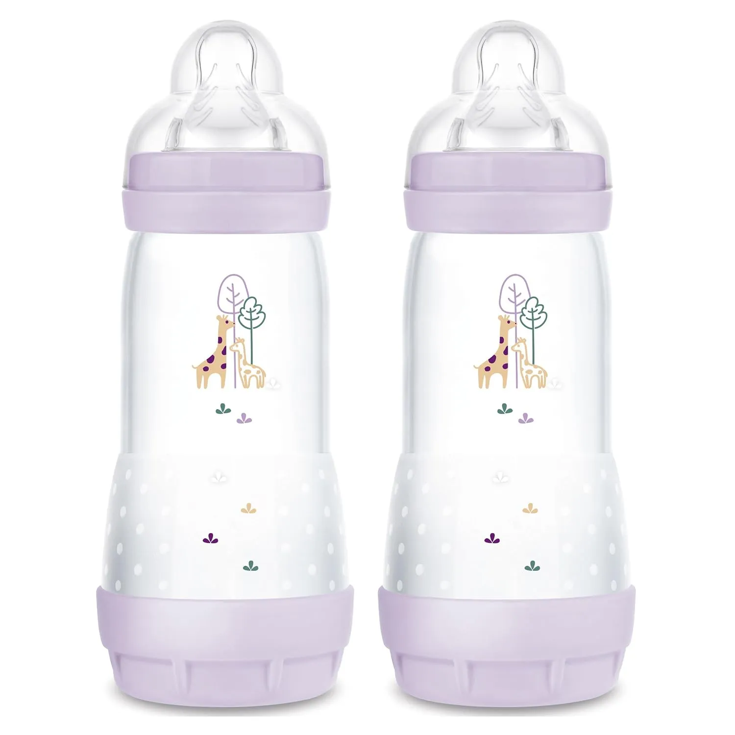 MAM 11oz Easy Start Anti-Colic Baby Bottles, Fast Flow, Breastfeeding-Like Silicone Nipple, Reduces Colic, Gas, & Reflux, Easy-to-Clean, BPA-Free, 4 Plus Months
