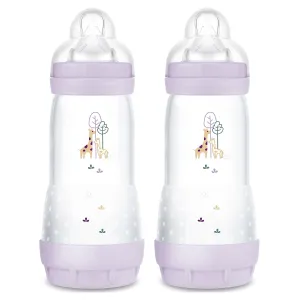 MAM 11oz Easy Start Anti-Colic Baby Bottles, Fast Flow, Breastfeeding-Like Silicone Nipple, Reduces Colic, Gas, & Reflux, Easy-to-Clean, BPA-Free, 4 Plus Months