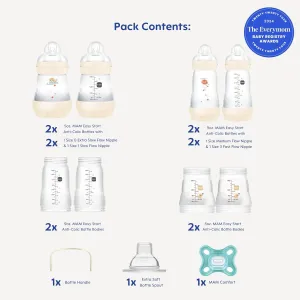 MAM Grow with Baby 15-Piece Gift Set, Newborn 0-4 Months, Anti-Colic Bottles and Silicone Nipples SkinSoft, Essential Baby Items, Unisex