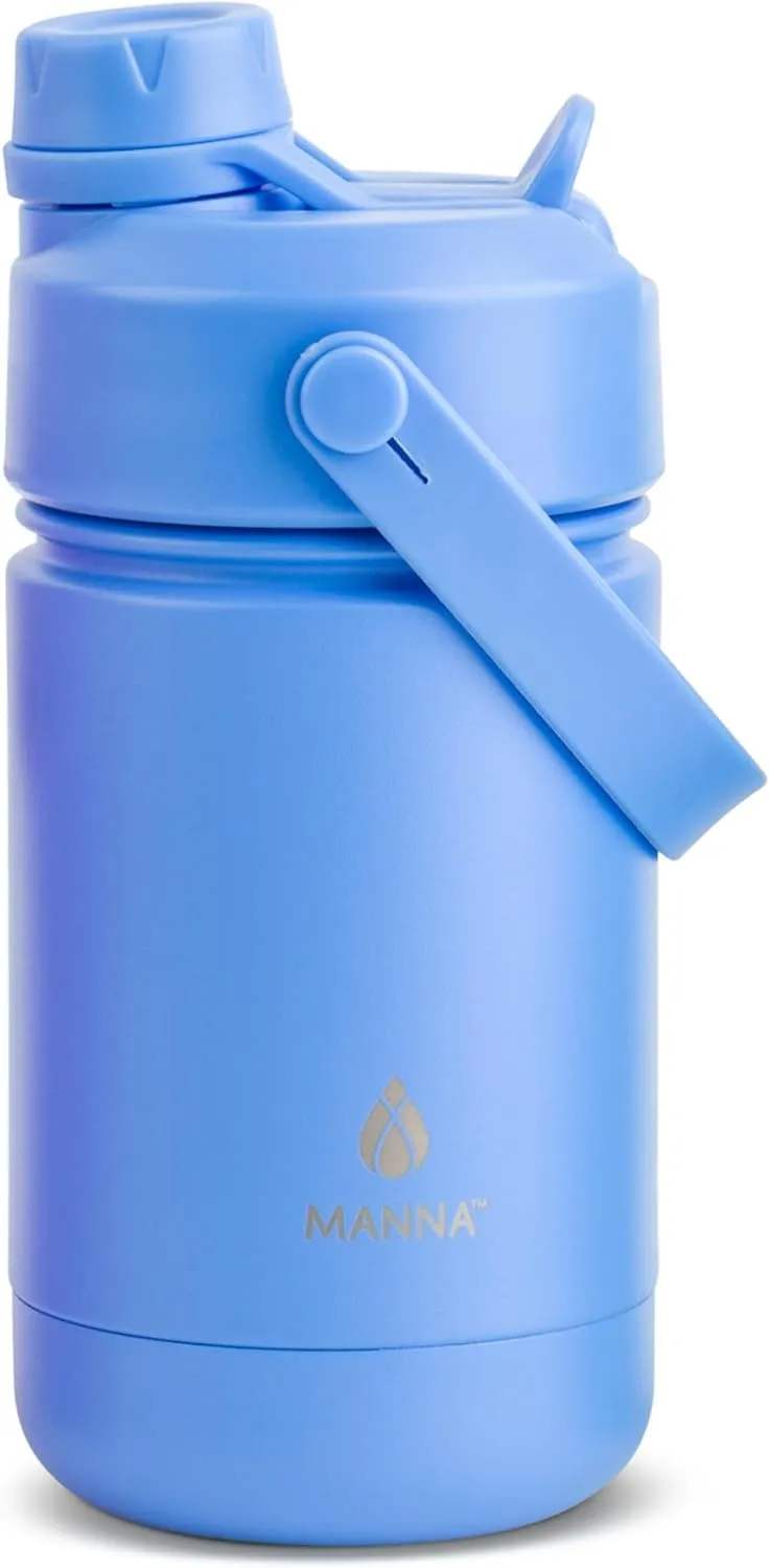 Manna Ranger Dual Insulated Stainless Steel Bottle - 12 Oz - Blue Powder Coat