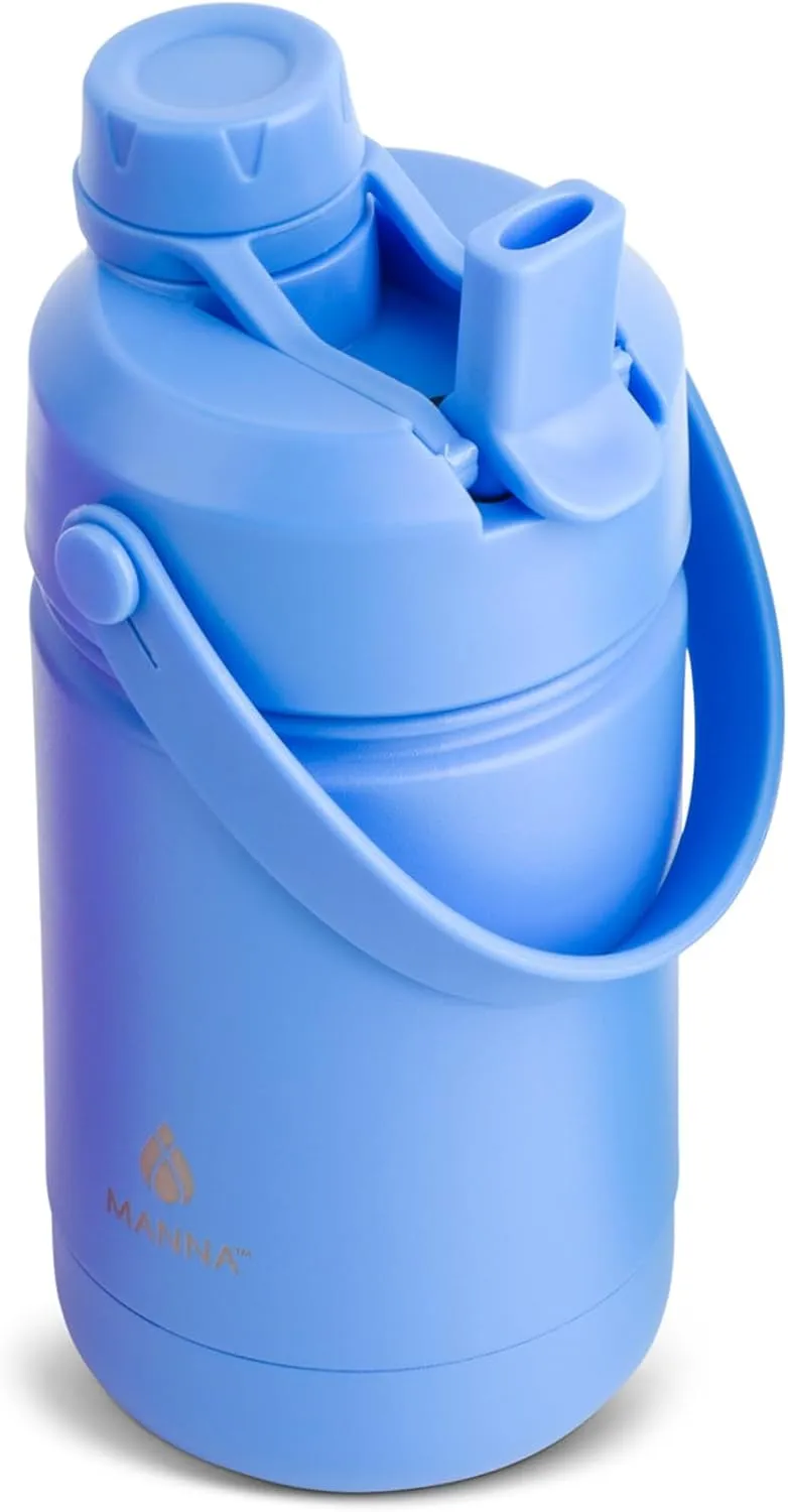 Manna Ranger Dual Insulated Stainless Steel Bottle - 12 Oz - Blue Powder Coat