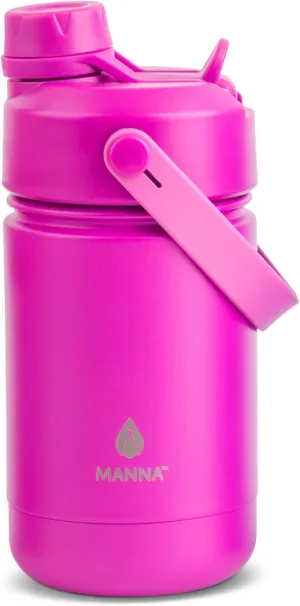Manna Ranger Dual Insulated Stainless Steel Bottle - 12 Oz - Hot Pink Powder Coat