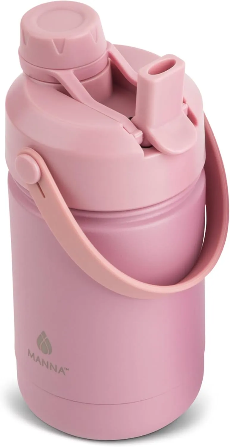 Manna Ranger Dual Insulated Stainless Steel Bottle - 12 Oz - Pink Powder Coat