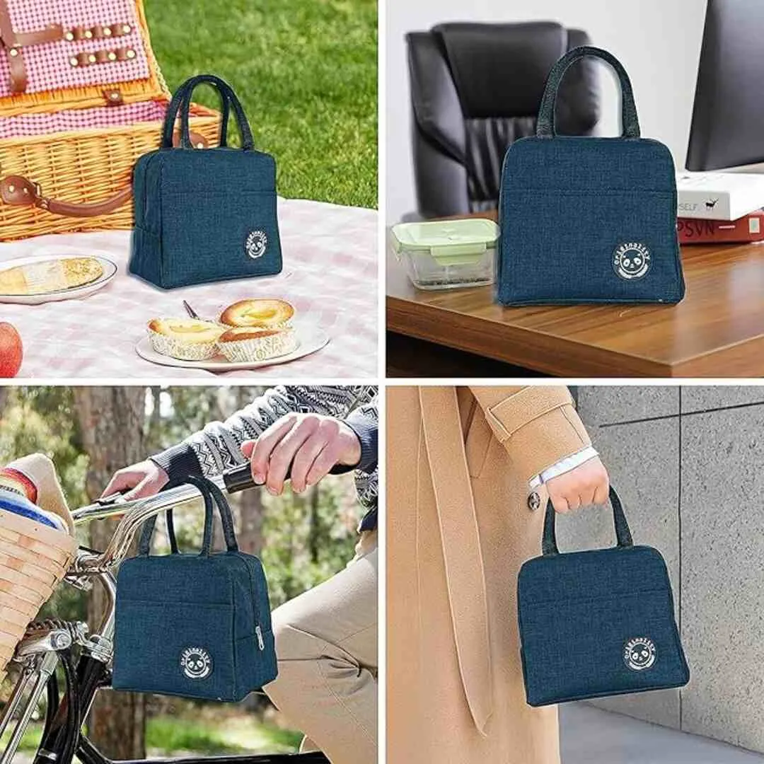 MAPPERZ Thick Thermal Insulated Lunch Bag  (Blue )