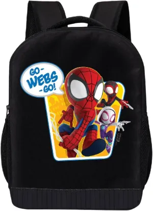 Marvel Spiderman Miles Morales Backpack Spidey and His Amazing Friends Backpack for Boys, Girls - Toddler Backpack for Kids 18" Backpack for School (Go Webs Go)