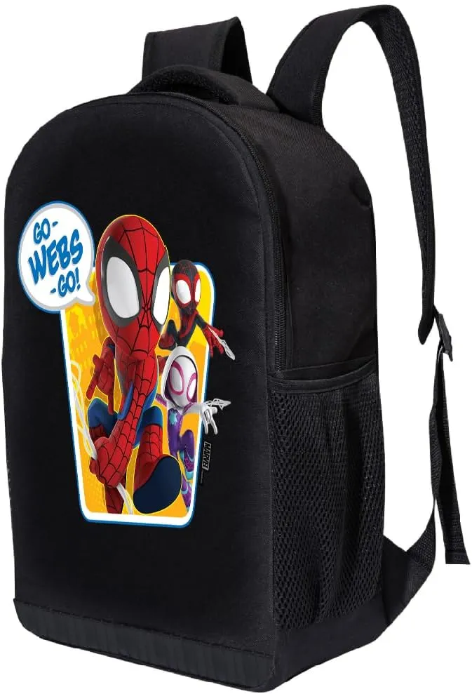 Marvel Spiderman Miles Morales Backpack Spidey and His Amazing Friends Backpack for Boys, Girls - Toddler Backpack for Kids 18" Backpack for School (Go Webs Go)