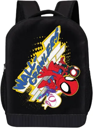 Marvel Spiderman Miles Morales Backpack Spidey and His Amazing Friends Backpack for Boys, Girls - Toddler Backpack for Kids 18" Backpack for School (Wall-Crawlers)