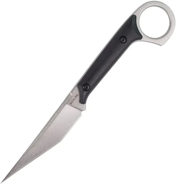 MASALONG kni214 EDC Utility Tactical Knife Outdoor Survival Hiking Camping Slender straight knife (white)