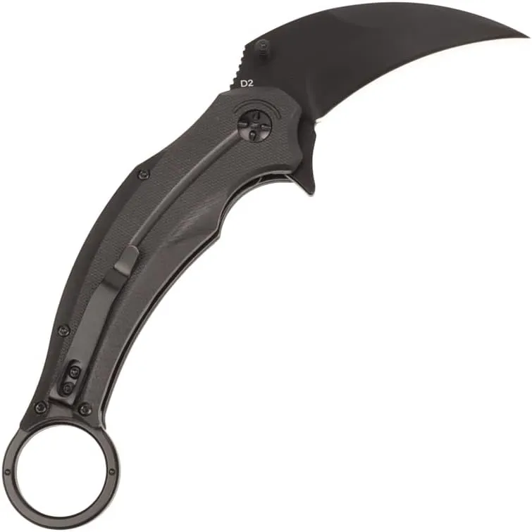MASALONG kni250 falcon folding claw pocket survival tactical knife D2 steel blade (black blade)