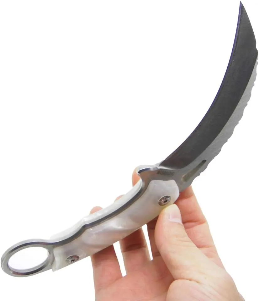MASALONG Toucan Claw Outdoor tactical Karambit Martial Knife M130 (silver-k)