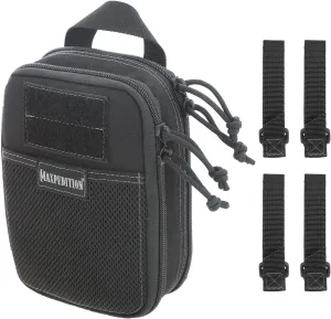 MAXPEDITION Double-Decker EDC Pocket Organizer with 3" TacTie Attachment Straps, Pack of 4, EDC Tool Pouch with MOLLE Straps (0247B, 9903B)