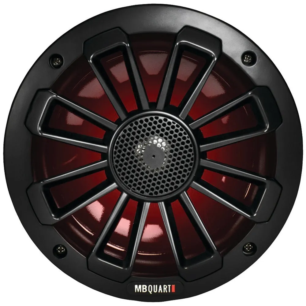 MB Quart NK1-116LB Nautic Series 6.5 120-Watt 2-Way Coaxial Speaker System with Matte Black Finish (With LED Illumination)