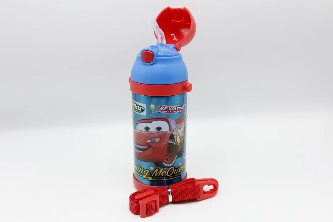 Mc Queen Cars Blue Thermal Metallic Water Bottle (MT-350)
