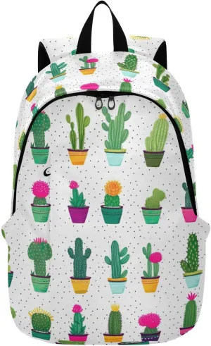 MCHIVER Travel Backpack Cactus Succulents Flora Casual Daypack Backpacks Lightweight Carry on Bag Water Resistant Hiking Backpack for Men Women