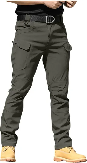 Mens Cargo Pants Water Resistant Relaxed Fit Hiking Work Pants Multi Pockets Flex Baggy Tactical Pants