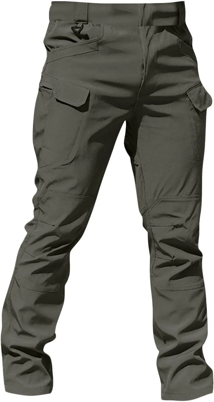 Mens Cargo Pants Water Resistant Relaxed Fit Hiking Work Pants Multi Pockets Flex Baggy Tactical Pants