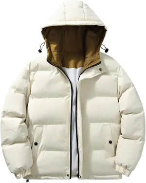 Men's Puffer Jacket Lightweight Warm Winter Coats Water Repellent Windproof Insulated Jacket Zipper Soft Outwear