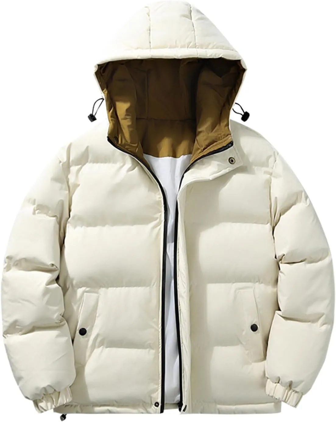 Men's Puffer Jacket Lightweight Warm Winter Coats Water Repellent Windproof Insulated Jacket Zipper Soft Outwear