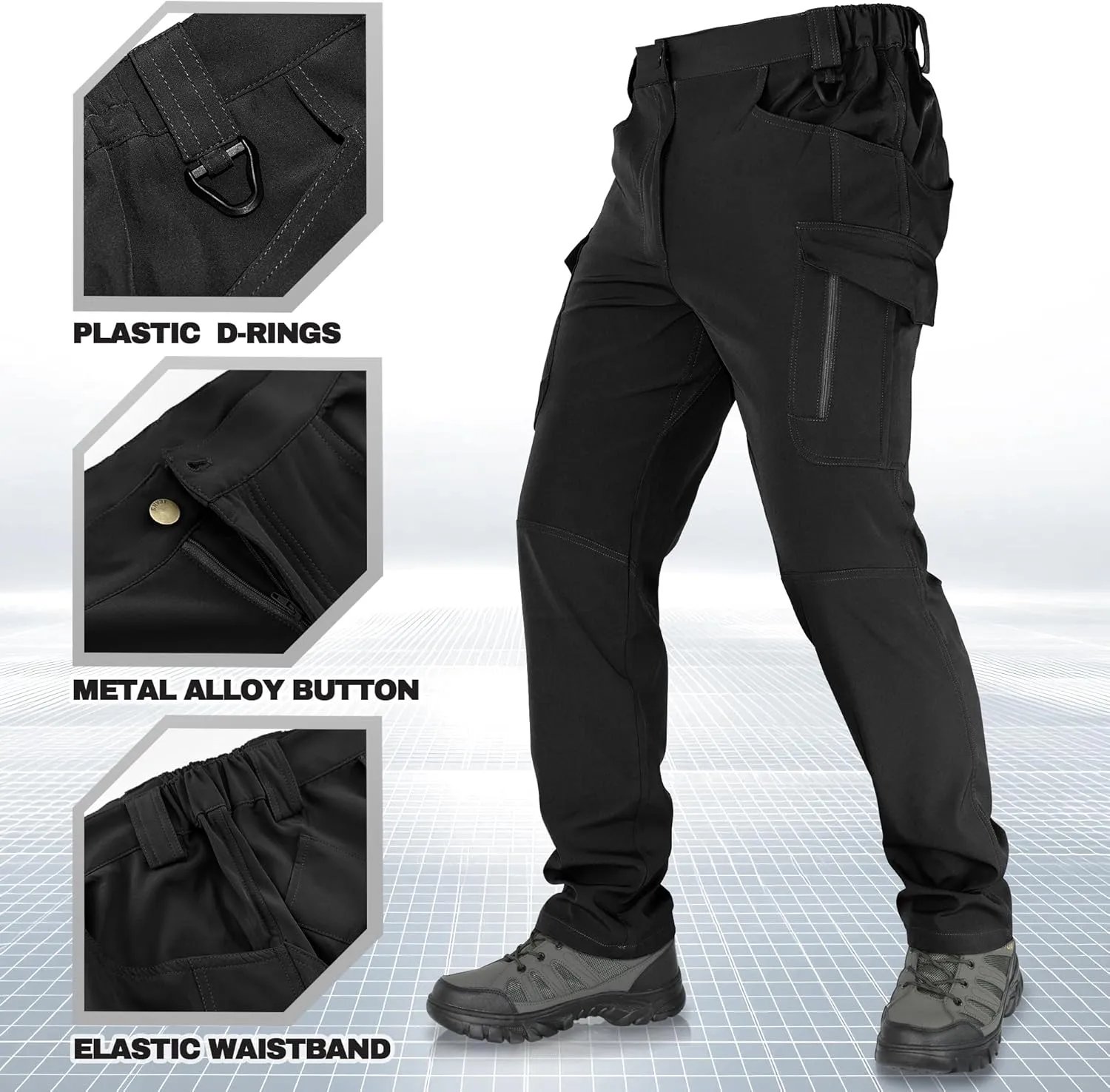 Men's Tactical Pants Durable Cargo Work Pants with Stretch Fabric,EDC Hiking Pants, Outdoor Hunting Appare