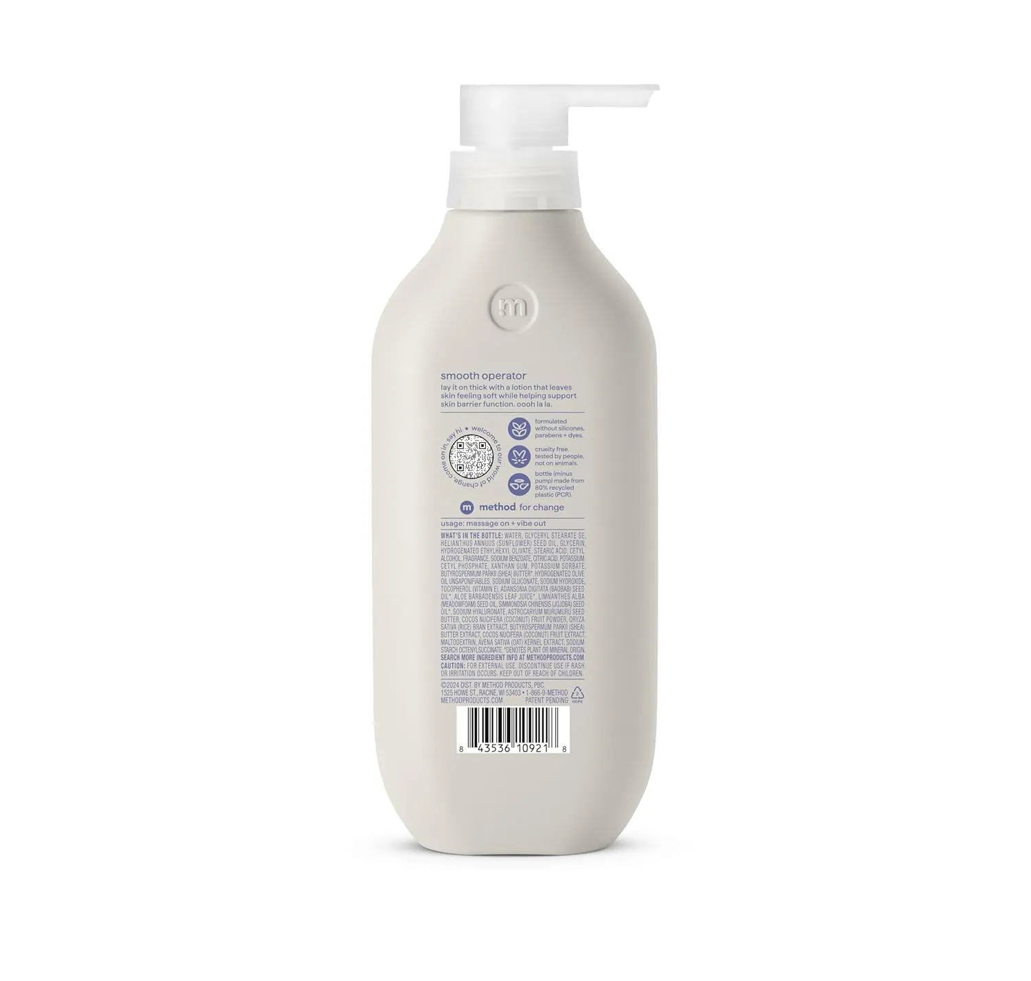 Method Body Lotion, Simply Nourish, Coconut, Rice Milk   Shea Butter notes, 24 Hours of Moisture 14 oz