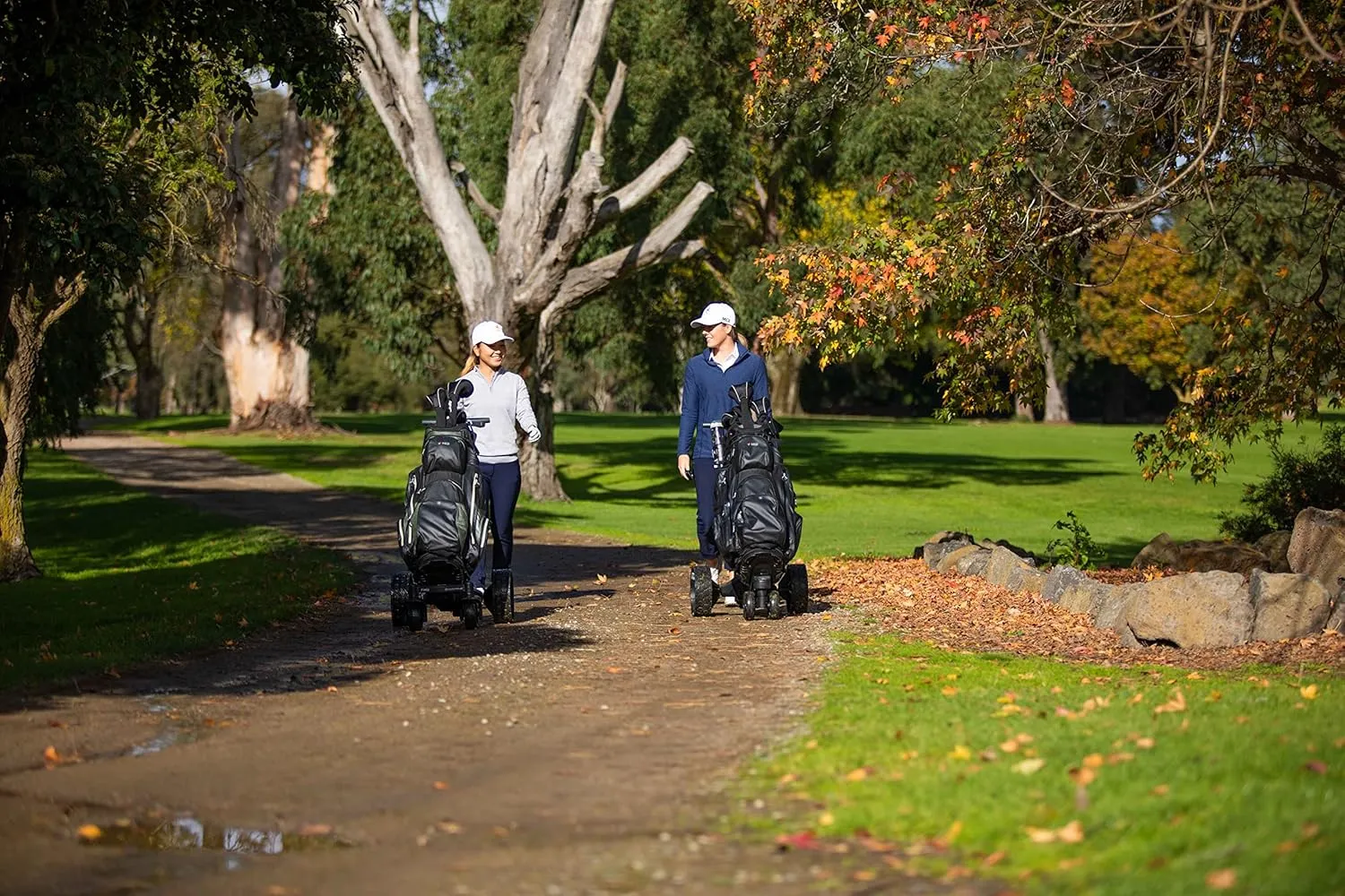 MGI Zip Navigator All Terrain Electric Golf Cart - 36 Hole Battery - Remote Control - (Drink, Umbrella, GPS-Phone)
