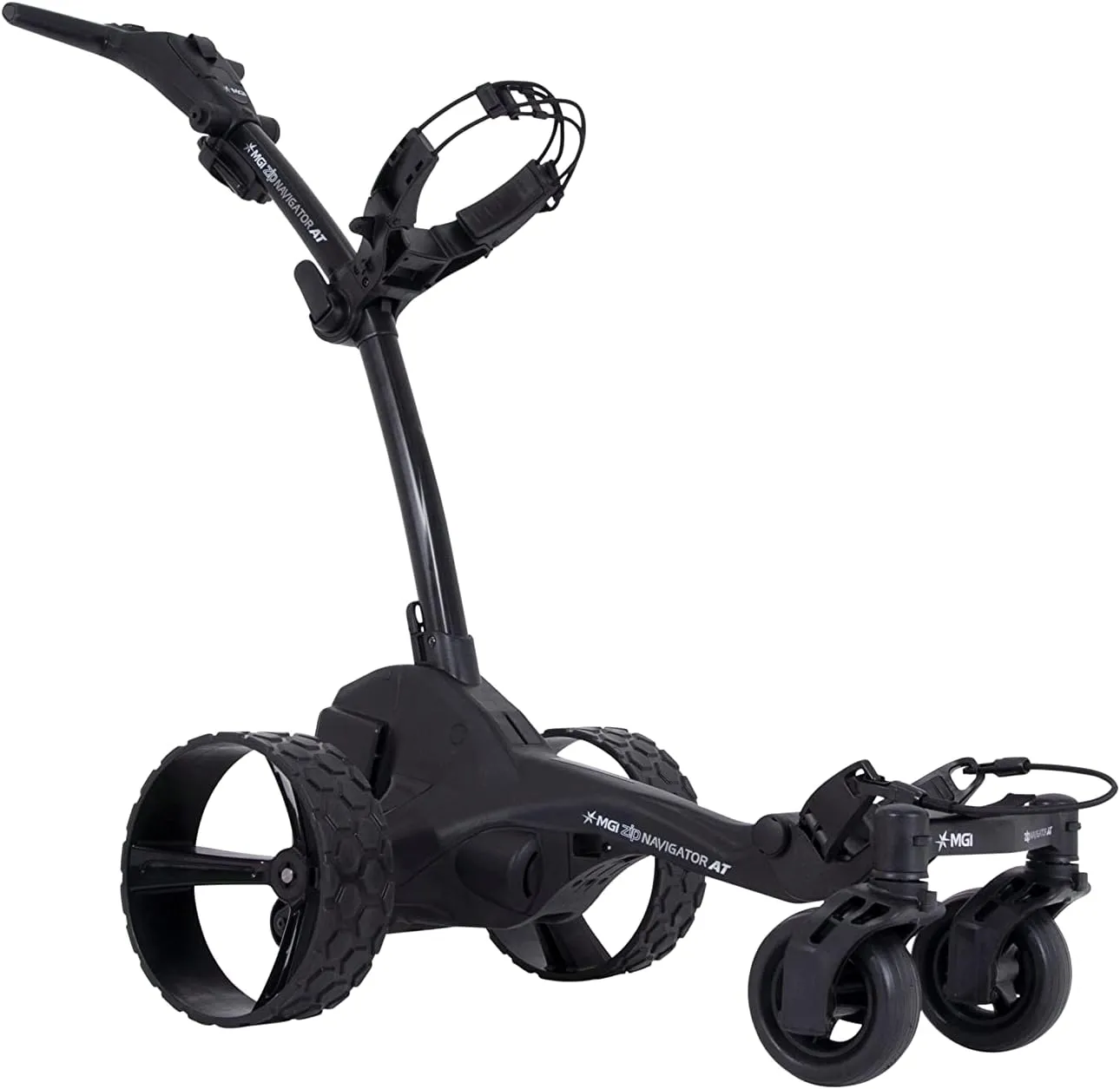 MGI Zip Navigator All Terrain Electric Golf Cart - 36 Hole Battery - Remote Control - (Drink, Umbrella, GPS-Phone)