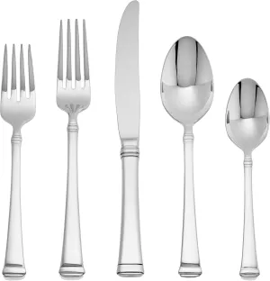 Mikasa Harmony 45-piece silverware set, 18/10 stainless steel cutlery set for 8, includes 5-piece serving utensils set