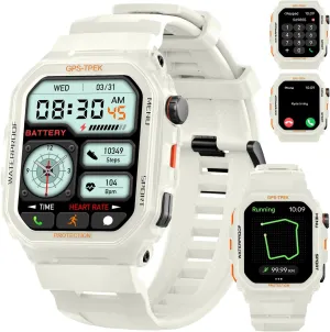 Military Smart Watch for Men (Answer/Make Calls), 1.75'' Smart Watch for Android and iPhone, Fitness Watch with 100  Sports Modes, IP68 Waterproof, GPS/Heart Rate/Sleep/Stress, Watches for Men