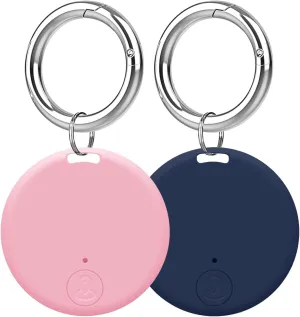 Mini GPS Tracker, Key Item Finder Locator,No Monthly Fee App for iOS/Android 2023 Latest,Portable Anti-Lost Bluetooth Tag Item Tracker for Luggages/Kids/Pets/Phone/Wallet/Bag-2Pcs-Blue Pink