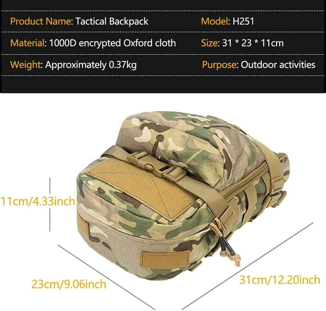 Mini Tactical MOLLE Hydration Pack Water Reservoir Bag Outdoor Water Bladder Carrier Pack for Tactical Vest Backpack