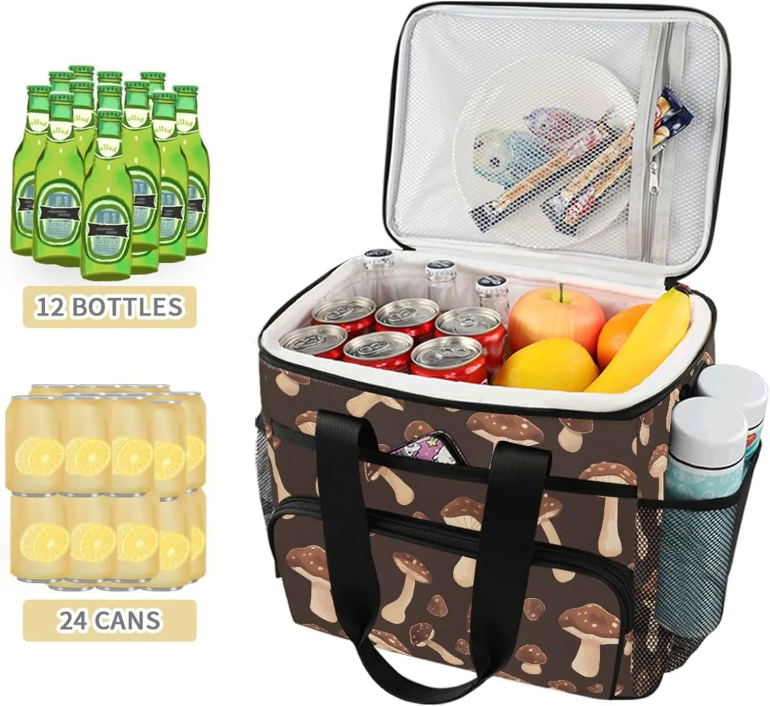 MNSRUU Cooler Bag Green Cactus Soft Cooler Bag Insulated Lunch Totes Picnic Bag Beach Cooler Lunch Box Container with Adjustable Shoulder Strap