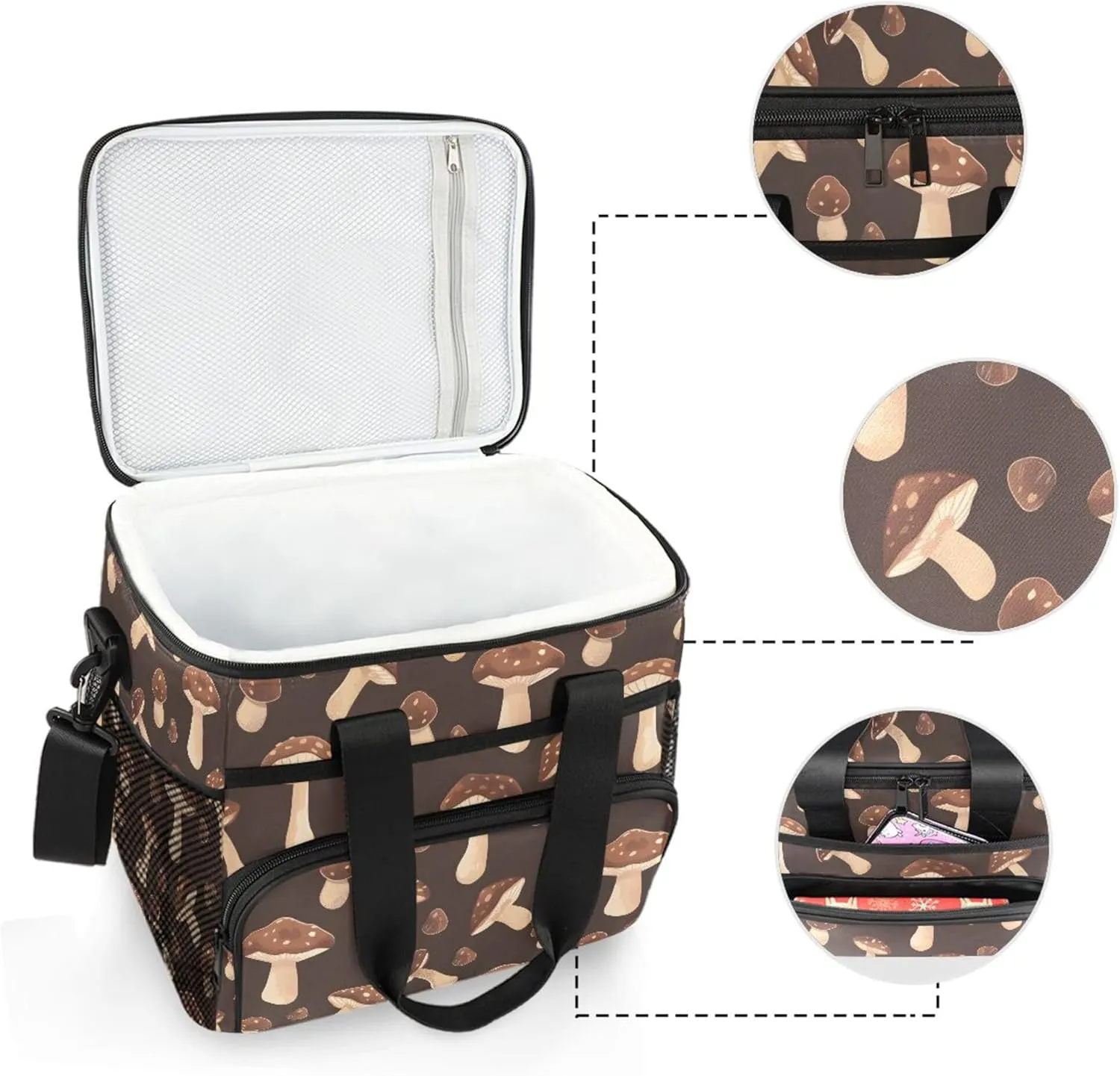 MNSRUU Cooler Bag Green Cactus Soft Cooler Bag Insulated Lunch Totes Picnic Bag Beach Cooler Lunch Box Container with Adjustable Shoulder Strap