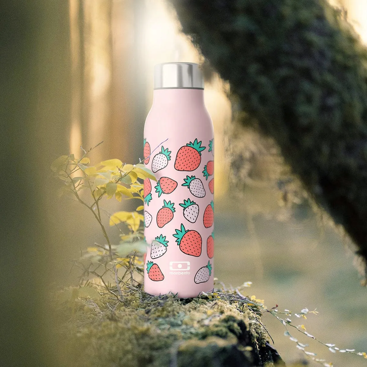 Monbento Genius Graphic Strawberry The Smart Insulated Stainless Steel Bottle 500ml
