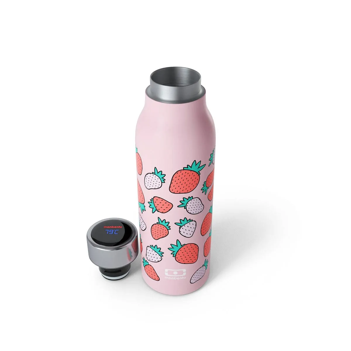 Monbento Genius Graphic Strawberry The Smart Insulated Stainless Steel Bottle 500ml