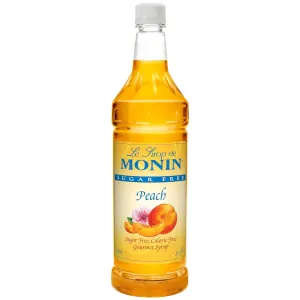 Monin Sugar-Free Peach, 33.8-Ounce Plastic Bottle (1 Liter Bottle)