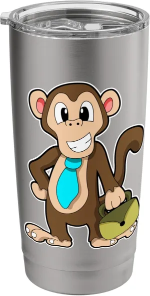 Monkey Entrepreneur Bag Stainless Steel Insulated Tumbler