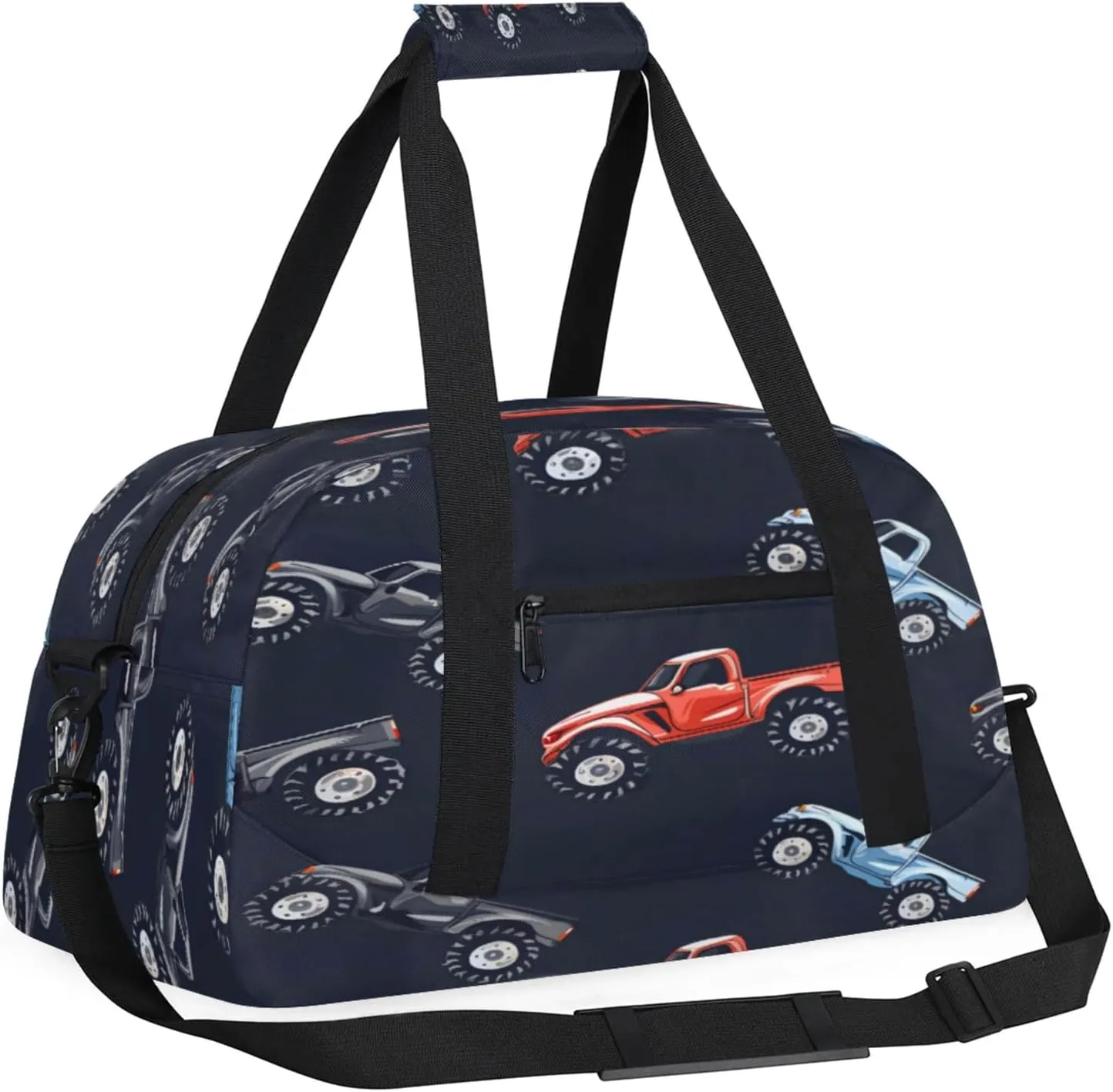Monster Truck Gym Bag for Women Men, Sports Travel Duffel Bag Lightweight Workout Bag Carry On Overnight Weekender Bag