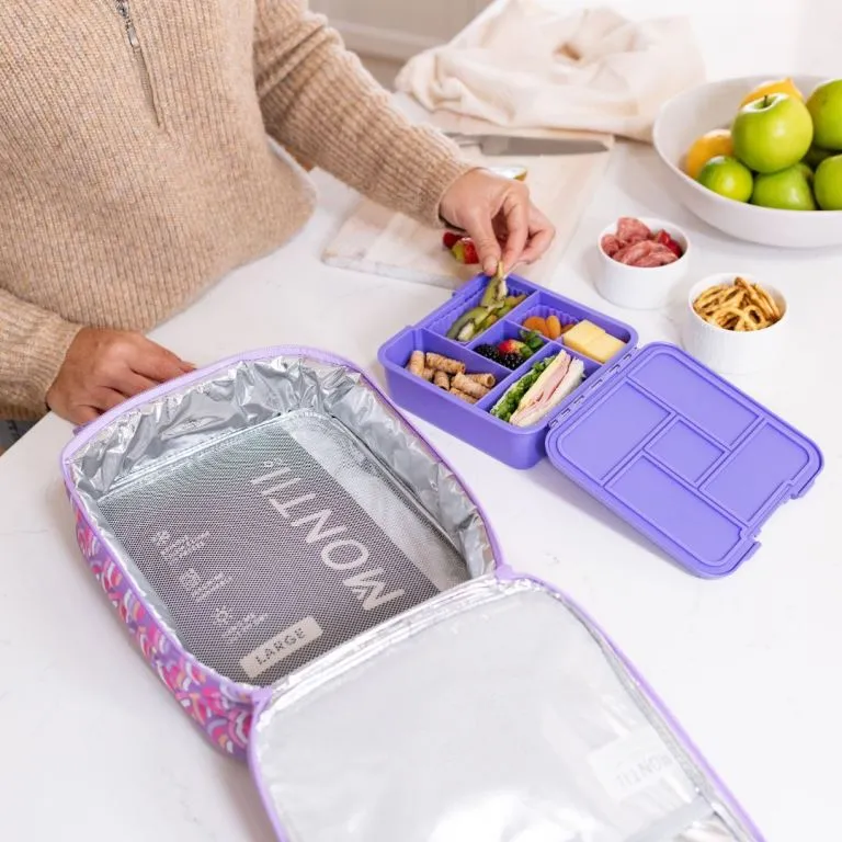 MontiiCo large insulated lunch bag - rainbow roller