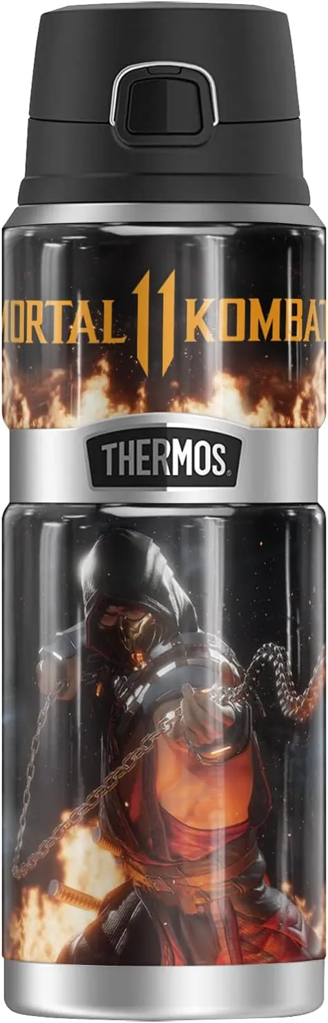 MORTAL KOMBAT 11 OFFICIAL Scorpion Vs Sub-Zero THERMOS STAINLESS KING Stainless Steel Drink Bottle, Vacuum insulated & Double Wall, 24oz