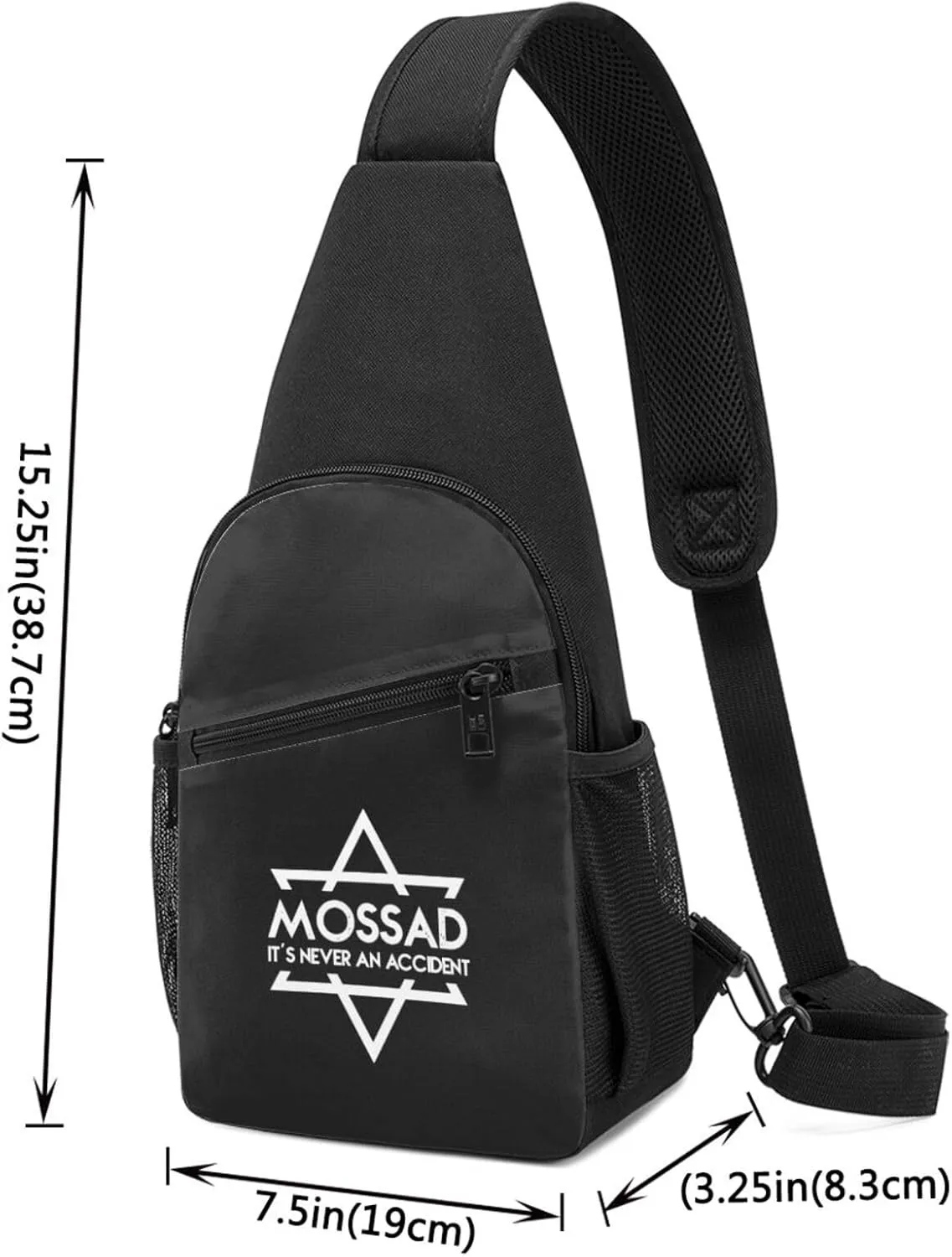 Mossad Its Never An Accident Unisex Chest Bag Lightweight Crossbody Shoulder Bag Travel Pocket