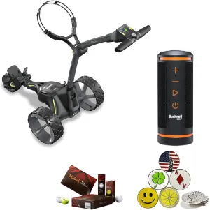 Motocaddy M3 GPS DHC Electric Caddy Cart, NO Remote, Bundle with Holders for Umbrella/Scorecard/Drink, Device Cradle, Bushnell Wingman, 1 Dozen Volvik Golf Ball, 5 Ball Markers, & 1 Magnetic Hat Clip