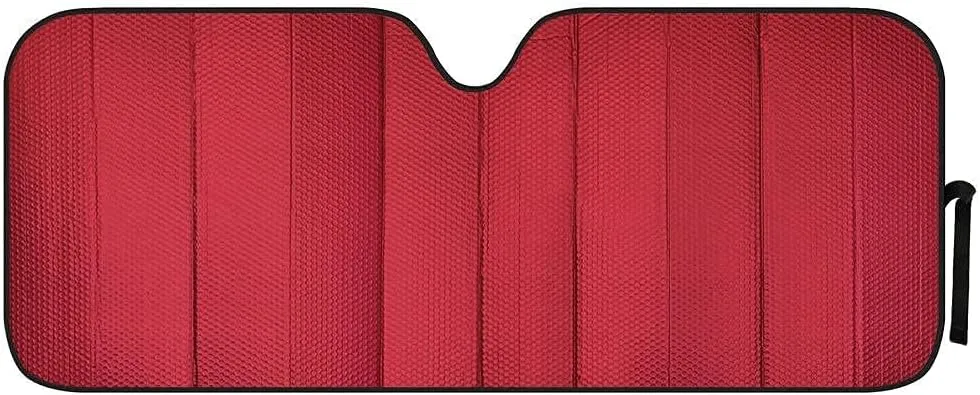 Motor Trend - AS-312-RD Front Windshield Sun Shade - Jumbo Accordion Folding Auto Sunshade for Car Truck SUV - Blocks UV Rays Sun Visor Protector - Keeps Your Vehicle Cool - 66 x 27 Inch (Red)