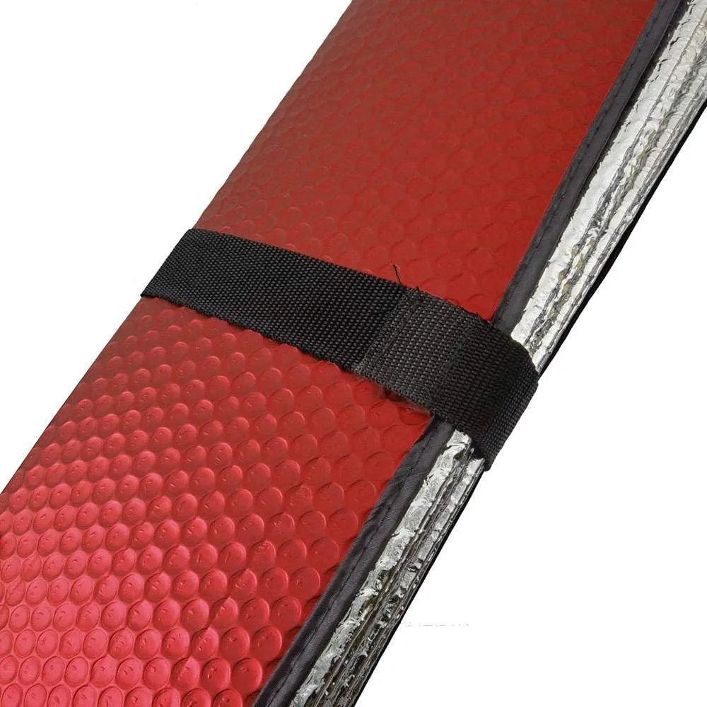 Motor Trend - AS-312-RD Front Windshield Sun Shade - Jumbo Accordion Folding Auto Sunshade for Car Truck SUV - Blocks UV Rays Sun Visor Protector - Keeps Your Vehicle Cool - 66 x 27 Inch (Red)