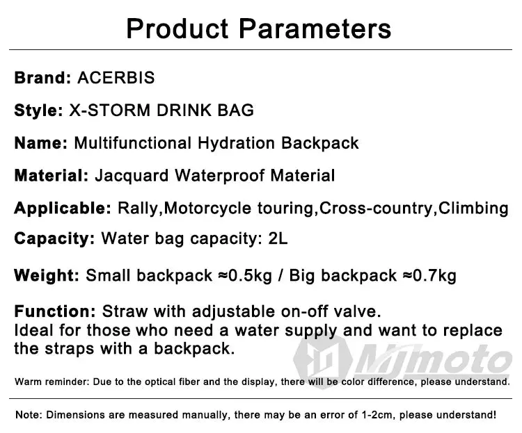 Motorcycle Hydration Pack