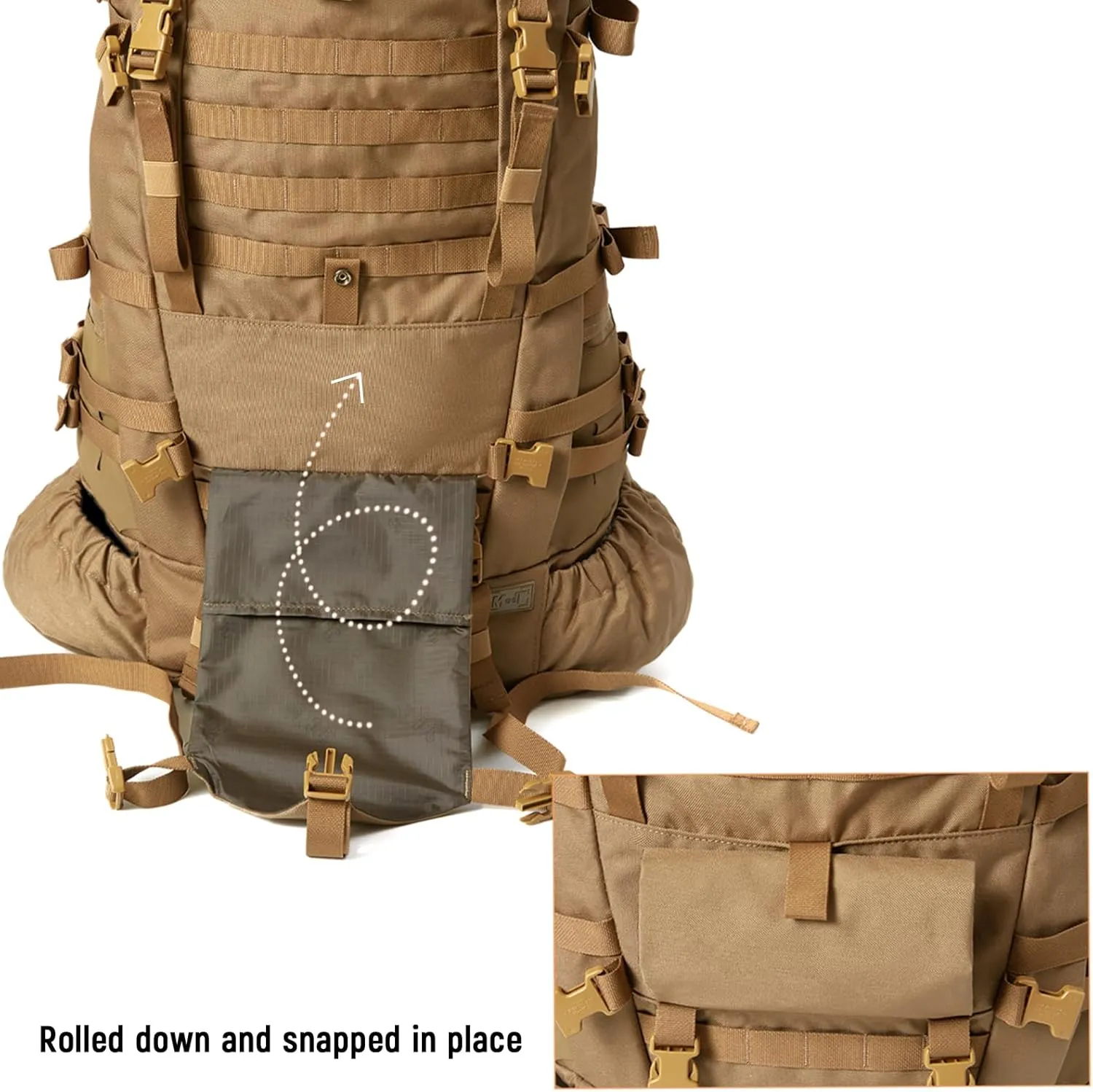 MT Military Army Large Rucksack with Detacheable Assault Backpack Hydration Pack Shoulder Straps and Waist Belt Metal Frame