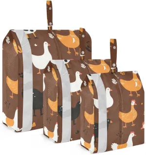 Multiple Black and White Cows Travel Storage Bag with Lanyard - Portable Lightweight Classified Storage Bag with Zipper, Dust and Waterproof Travel Packing Cube for Suitcase,3 Pieces