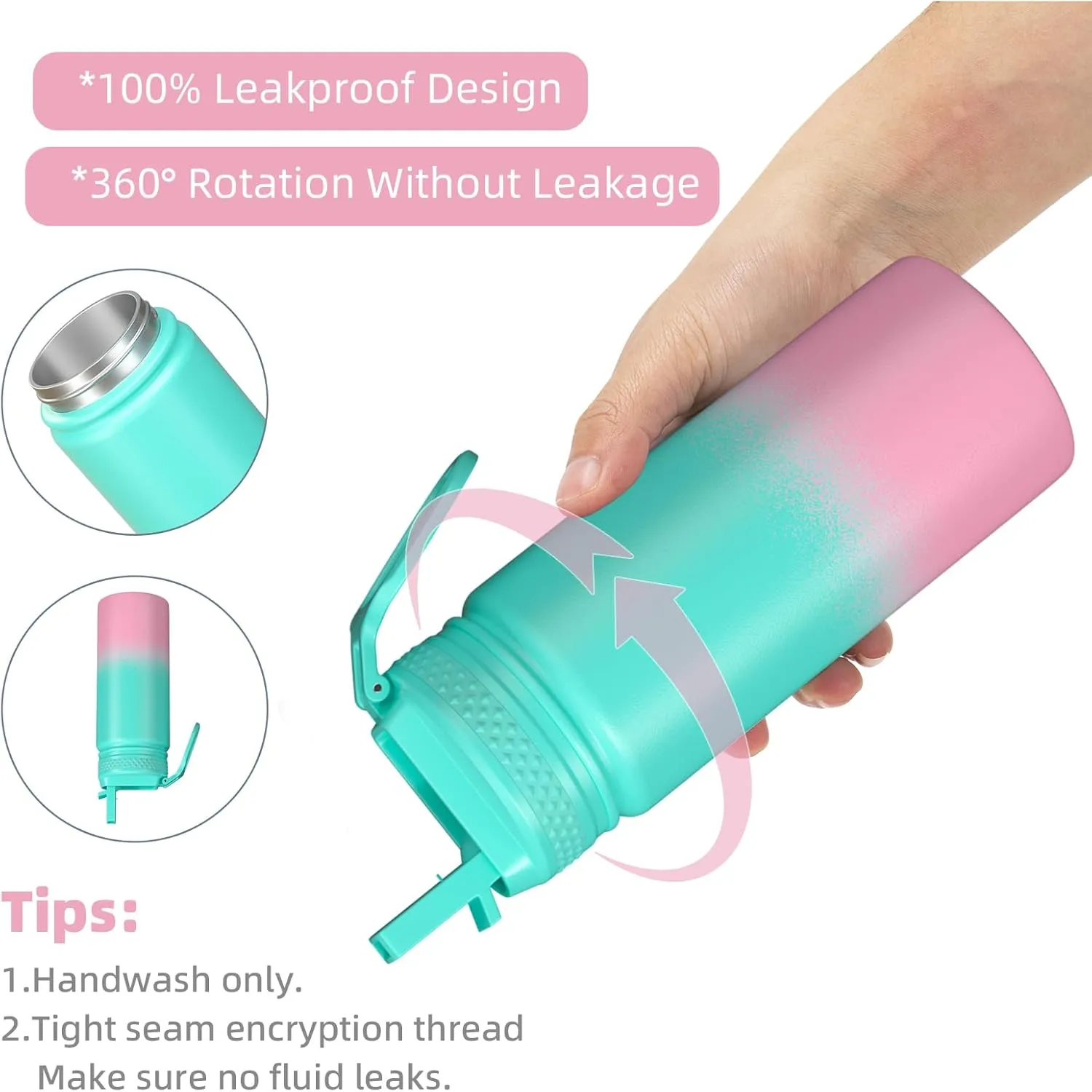 MURRICON 12oz Kids Water Bottle for School,Stainless Steel Water Bottles Kids with Straw,Vacuum Insulated Water Bottle for Kids,Gifts for Boys and Girls,GreenPink